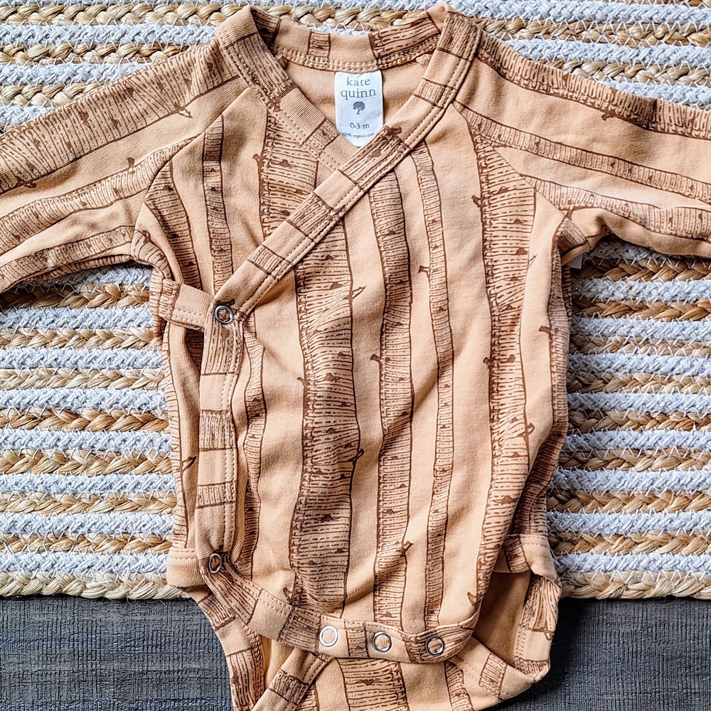 Kate Quinn Tan Bodysuit with Kimono Wrap
